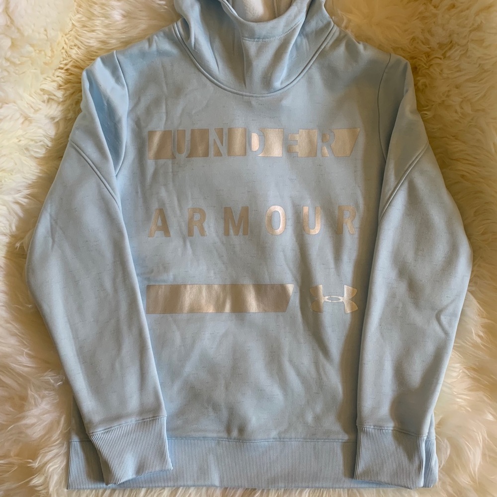 Under Armour Fleece Logo Cowl Neck Pullover Hoodie - Picture 4 of 8